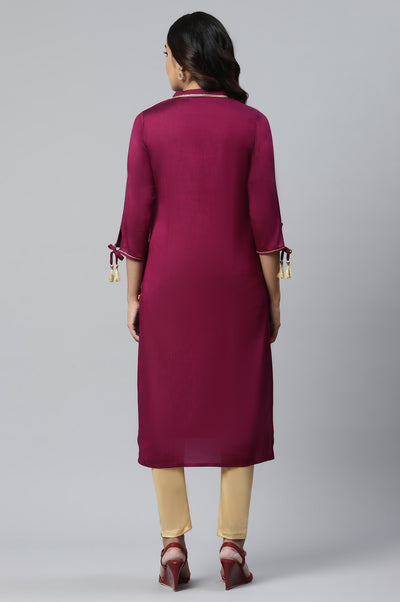 Pink Zari Embroidered and Sequin Work kurta