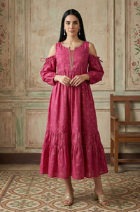 Pink Foil Printed Sequined kurta