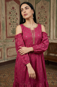 Pink Foil Printed Sequined kurta