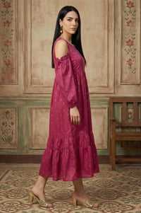 Pink Foil Printed Sequined kurta