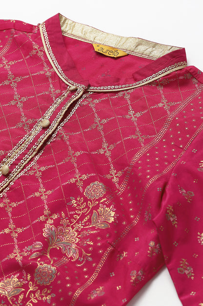 Pink Festive Straight Silhouette Ethnic kurta