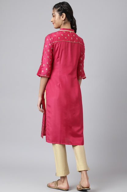 Pink Festive Straight Silhouette Ethnic kurta