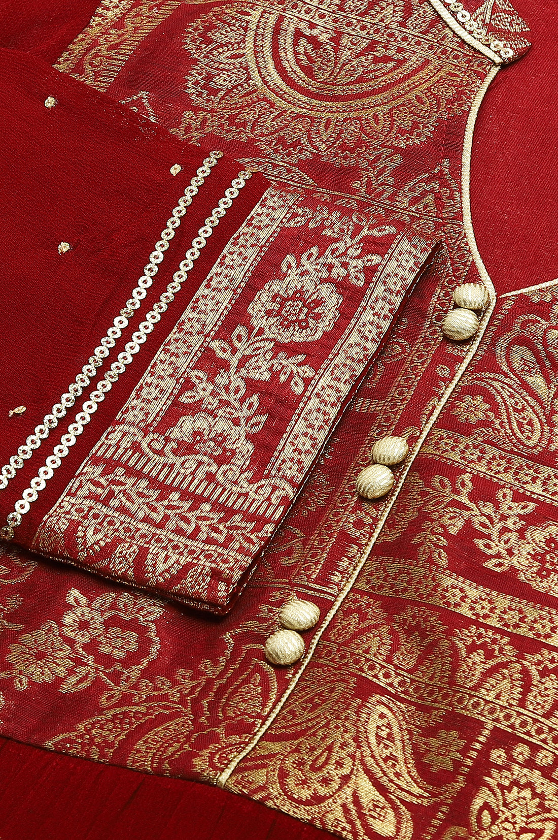 Maroon Tiered Yarn Dyed Dress