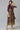 Brown Poly Shantung Printed Saree Dress