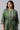 Green Yarn-Dyed Stripe Print Plus Size Dress