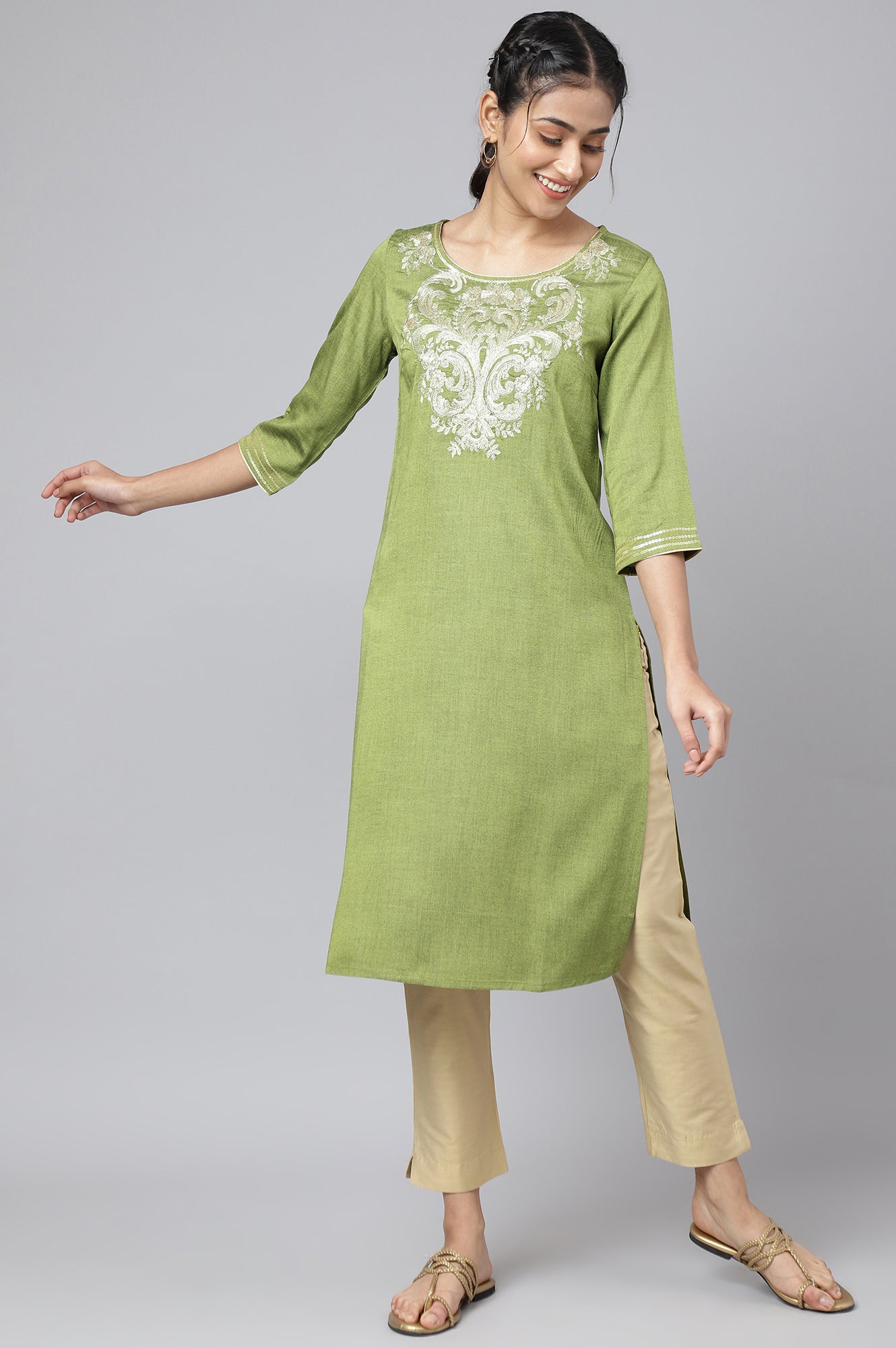 Geen Rayon Dori Embroidered kurta