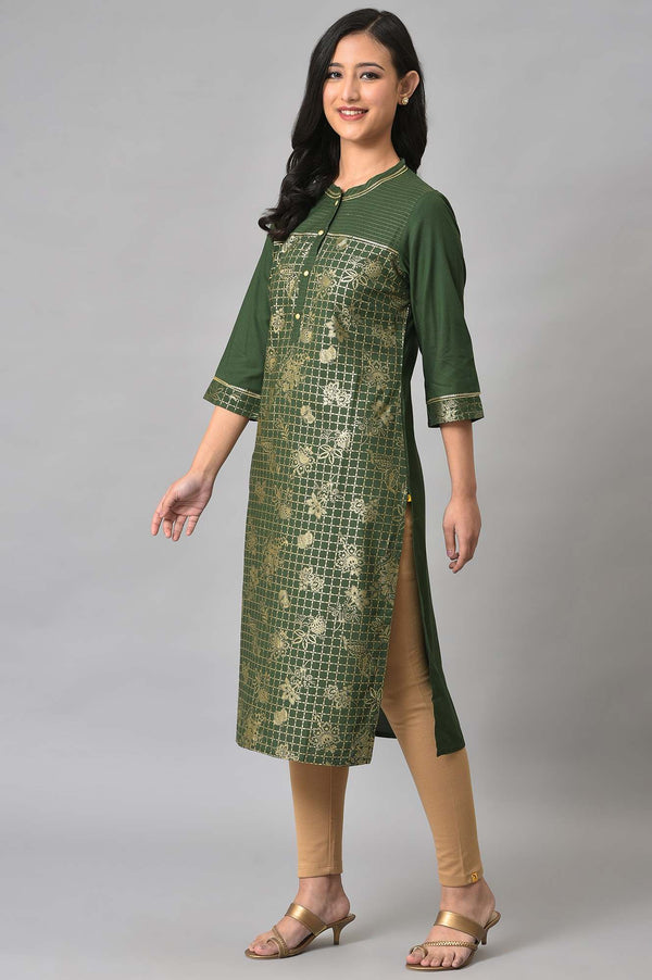 Green Button Down Ethnic Liva kurta