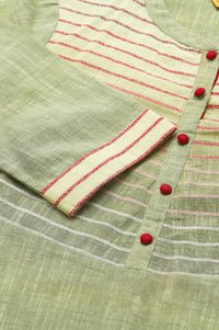 Green Cotton Yarn-Dyed Plus Size kurta