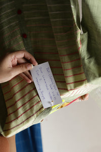 Green Cotton Yarn-Dyed Plus Size kurta