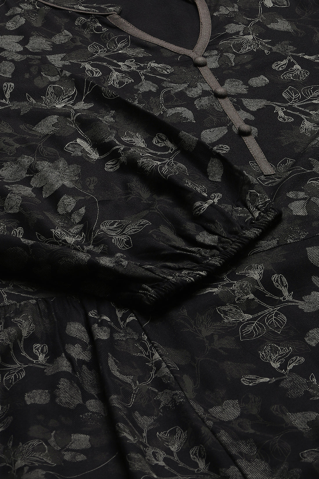 LIVA Grey Floral Printed Ethnic Plus Size kurta