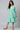 Green Shirt Collar Floral Printed LIVA Dress