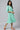 Green Shirt Collar Floral Printed LIVA Dress