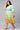 Yellow Floral Flared Plus Size Dress