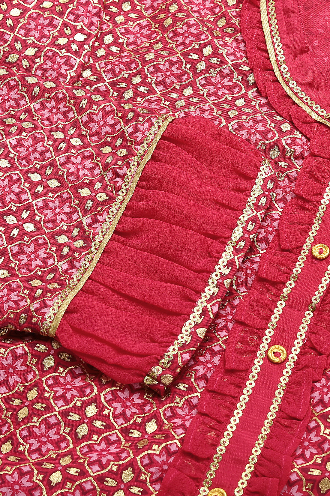 Pink Georgette Short Plus Size kurta