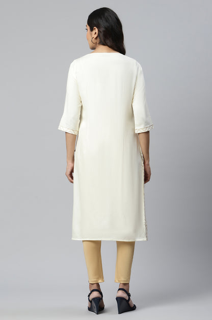 White Printes Ethnic kurta