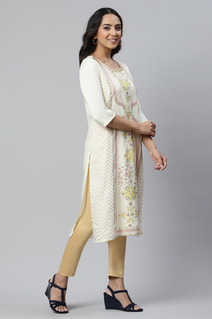 White Printes Ethnic kurta