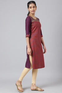 Ecru Printed kurta with Sequin