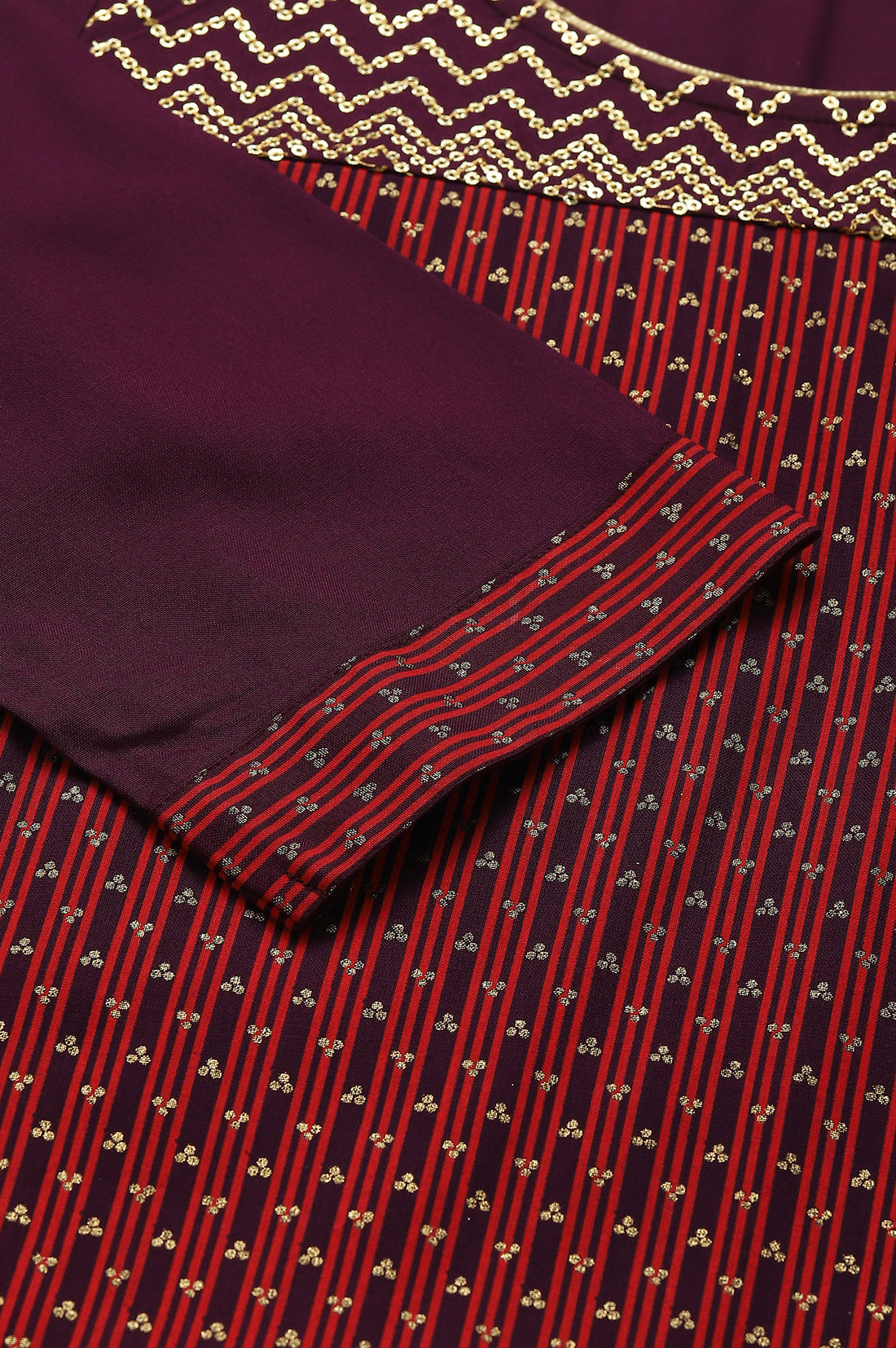 Ecru Printed kurta with Sequin