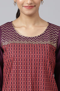 Ecru Printed kurta with Sequin