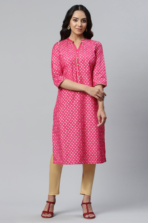 Dark Pink Shantung Draped Pants