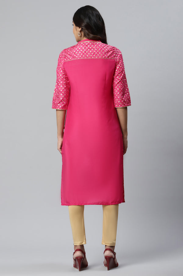 Dark Pink Shantung Draped Pants