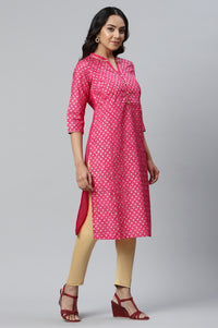 Dark Pink Shantung Draped Pants