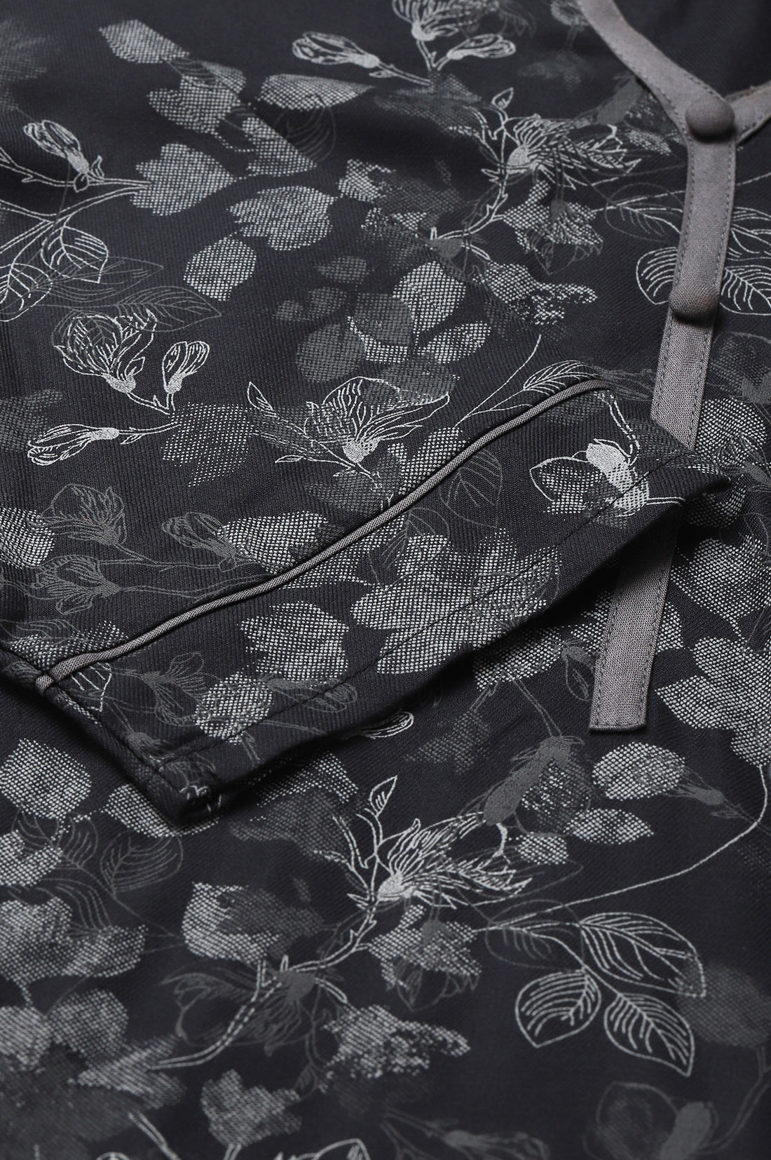 Grey Floral Print Ethnic kurta