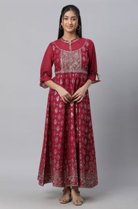 Pink Festive Dress with Six Panel Flare