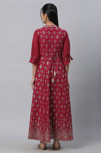 Pink Festive Dress with Six Panel Flare