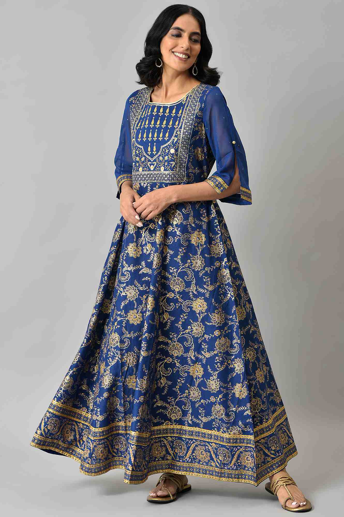 Blue Voil Festive Dress