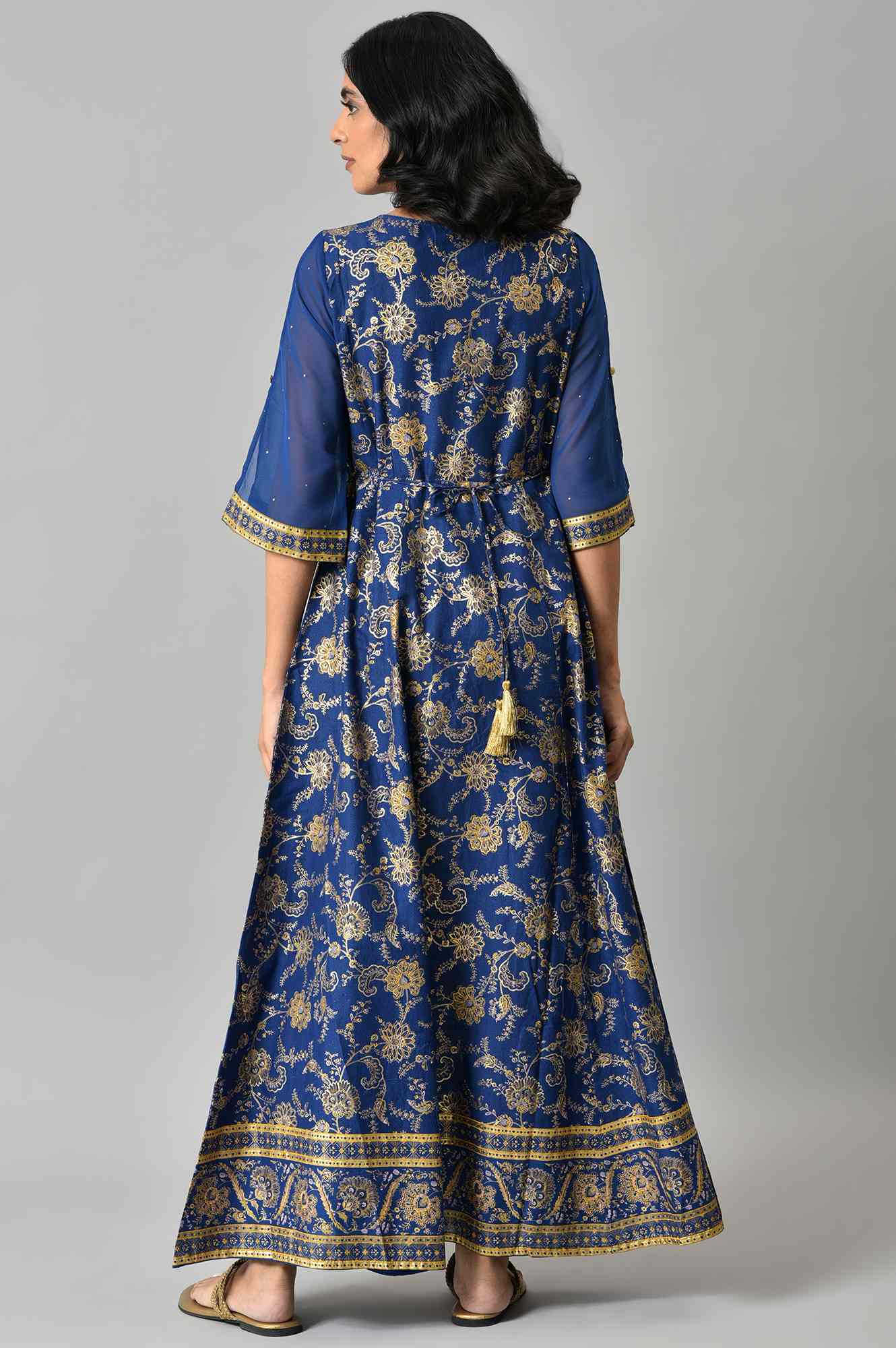 Blue Voil Festive Dress