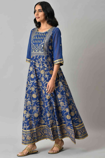 Blue Voil Festive Dress