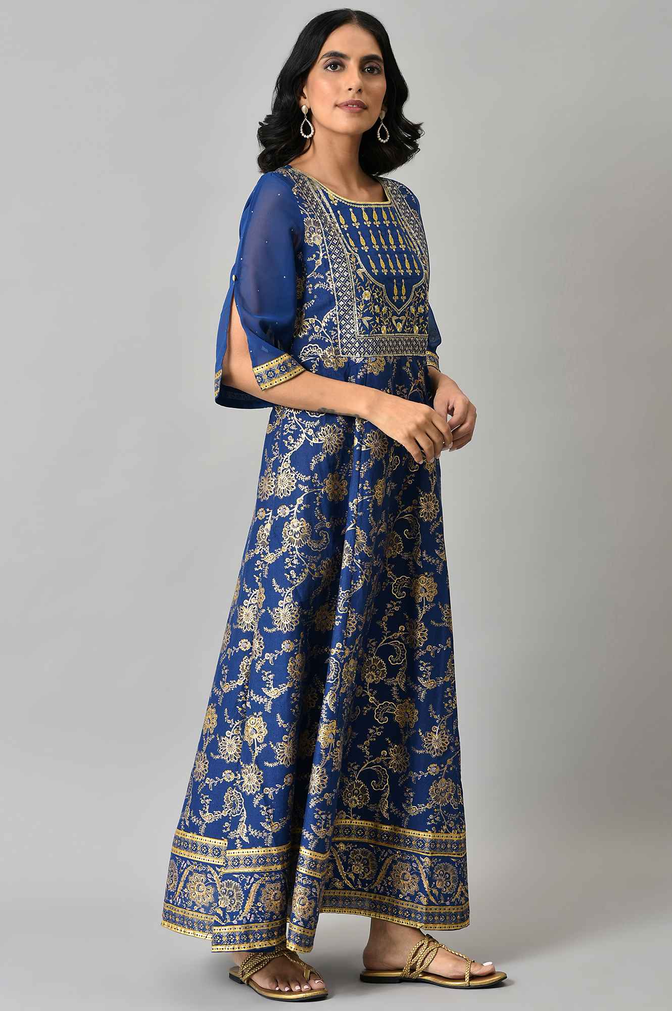 Blue Voil Festive Dress