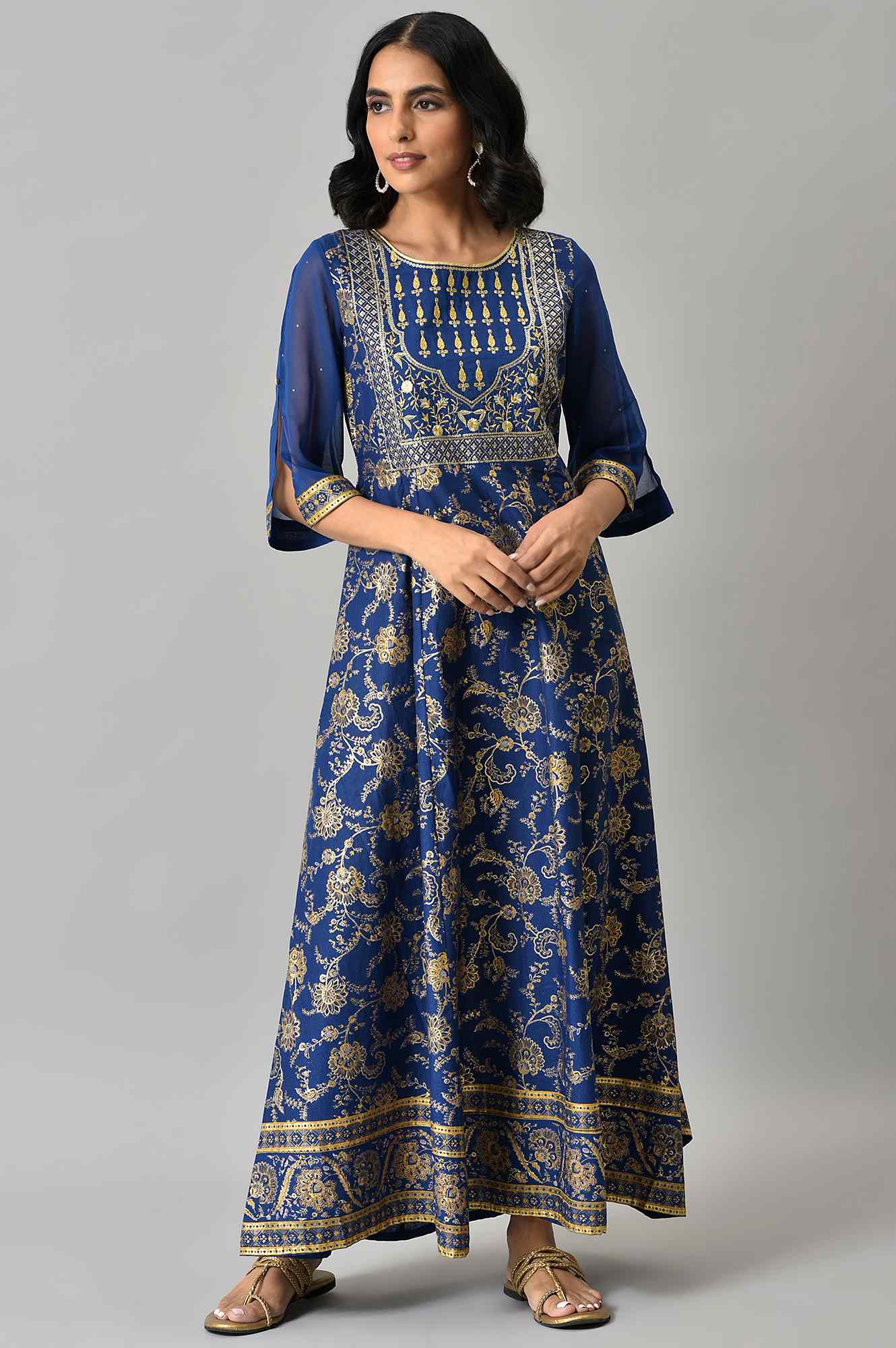 Blue Voil Festive Dress