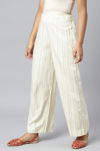 White Printed Straight Palazzo