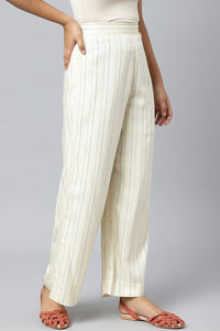 White Printed Straight Palazzo