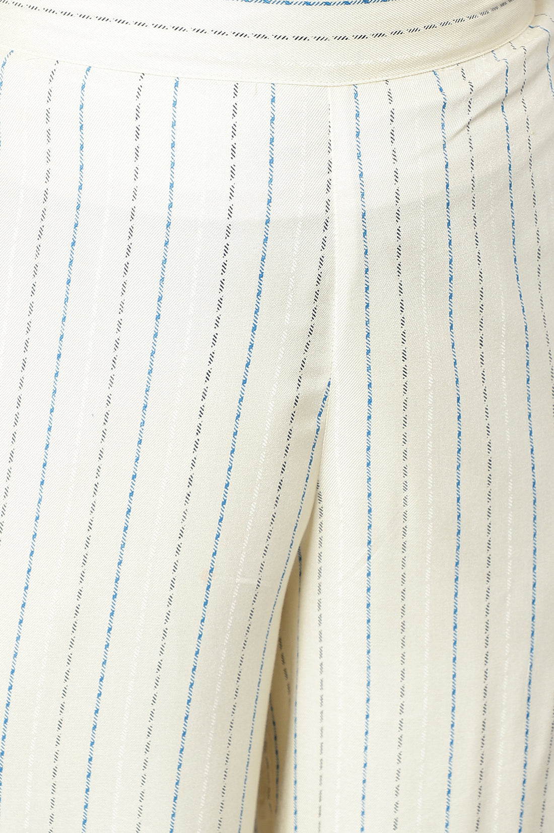 White Printed Straight Palazzo