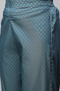 Blue Ankle Length Solid Liva Palazzo