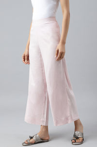 Pink Ankle Length Solid LIVA Eco Palazzos
