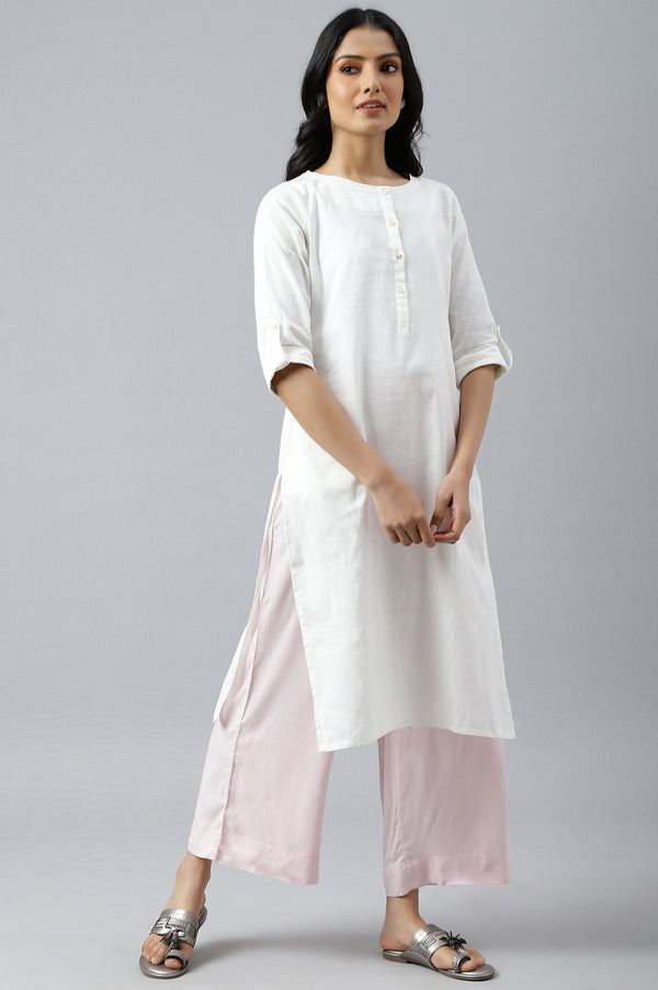 Pink Ankle Length Solid LIVA Eco Palazzos