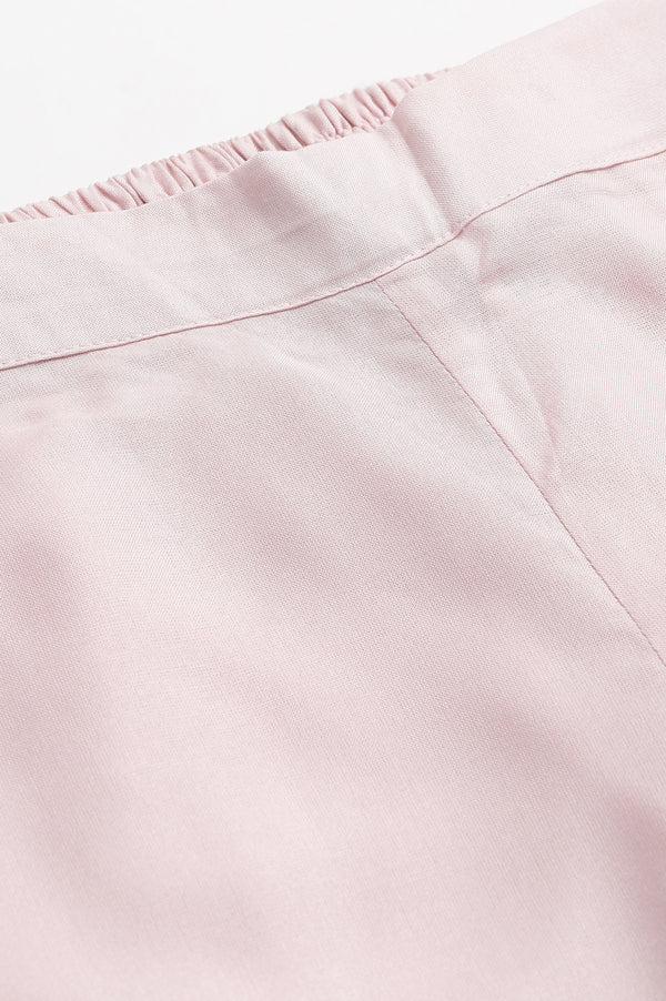 Pink Ankle Length Solid LIVA Eco Palazzos