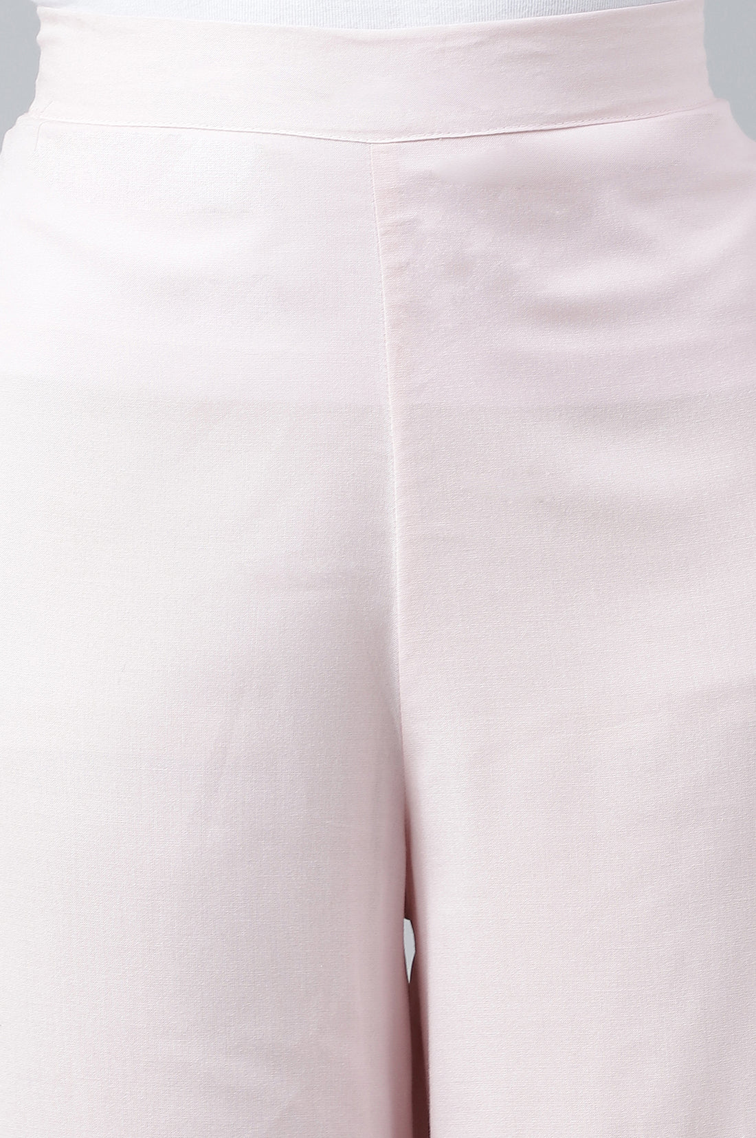 Pink Ankle Length Solid LIVA Eco Palazzos