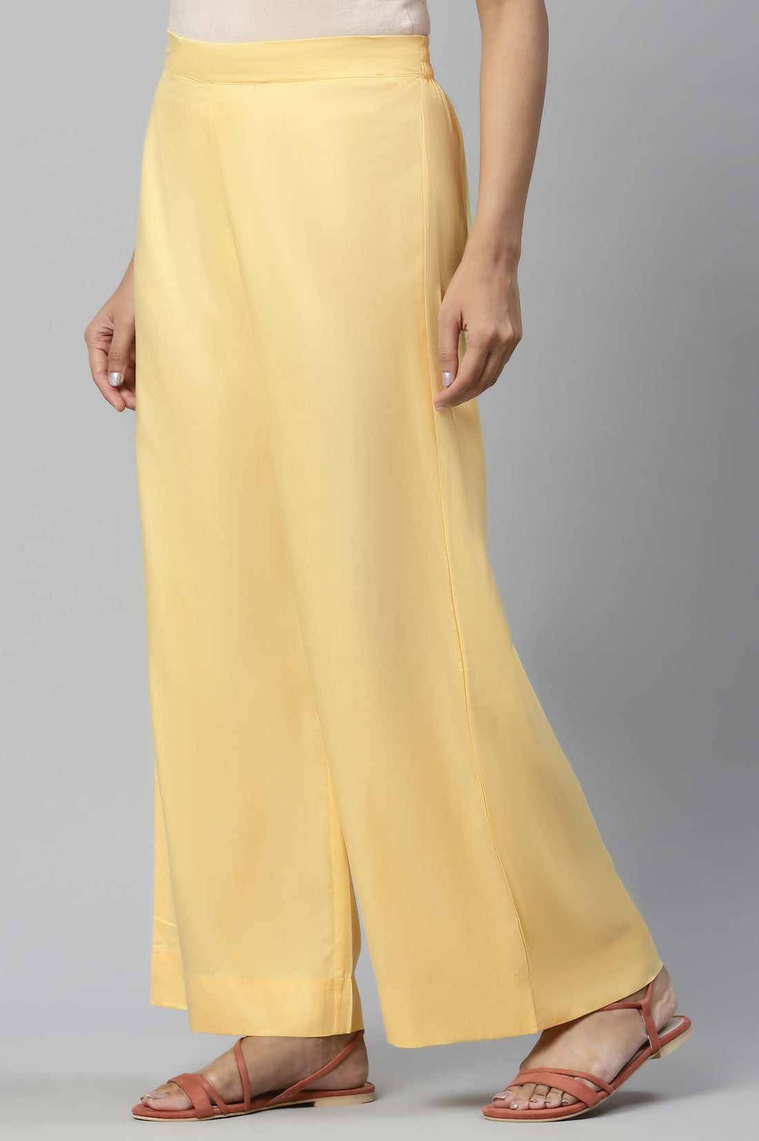 Yellow Sequins Straight Kurta and Palazzo Set