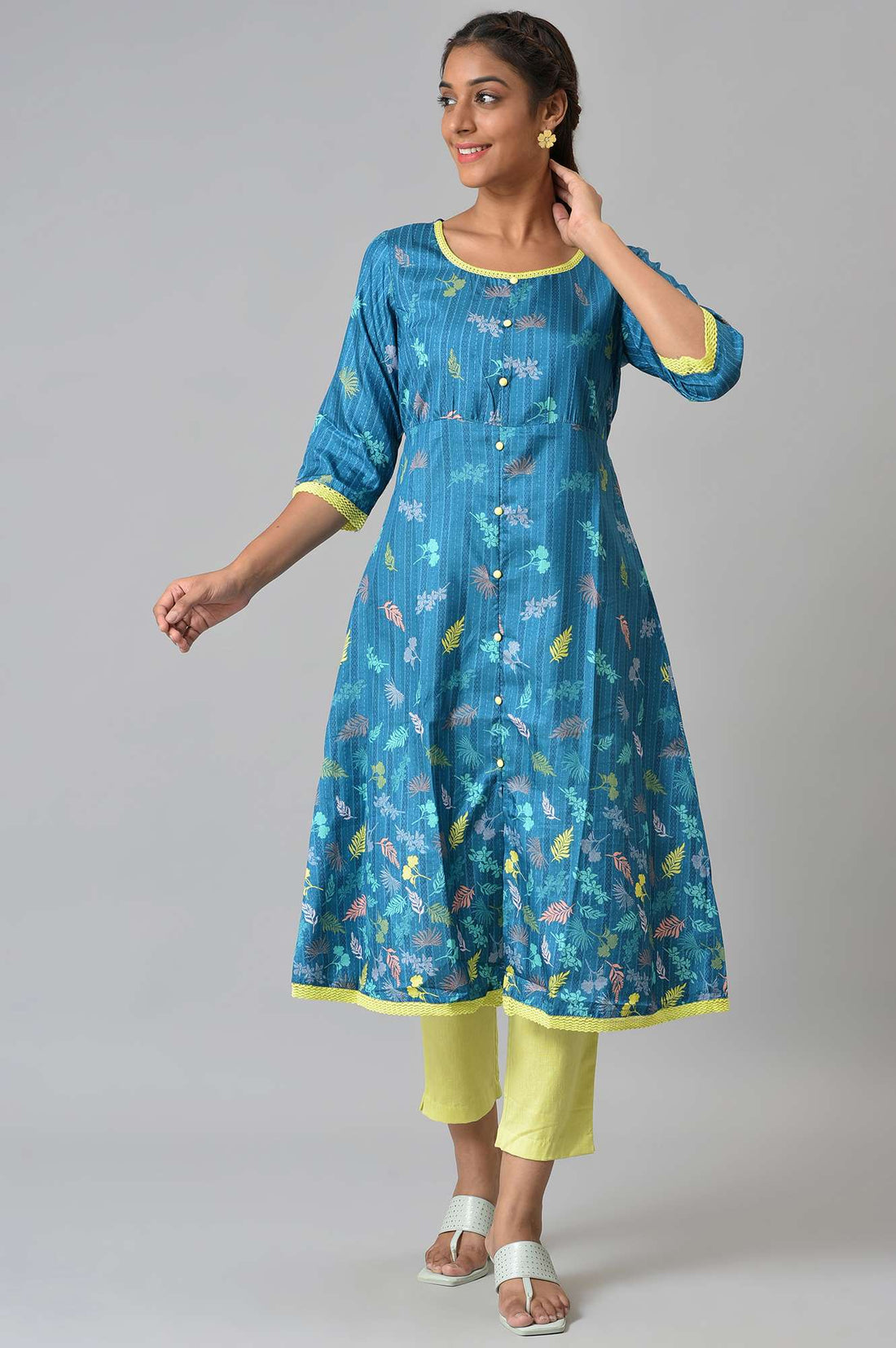 Lemon Yellow Cotton Flax Women Trousers