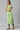 Green Cotton Flax Women Trousers