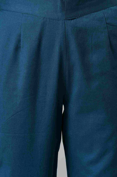 Green Yellow Cotton Flax Women'S Trousers
