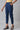 Dark Blue Cotton Flax Women Trousers