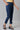 Dark Blue Cotton Flax Women Trousers