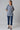 Dark Blue Cotton Flax Women Trousers