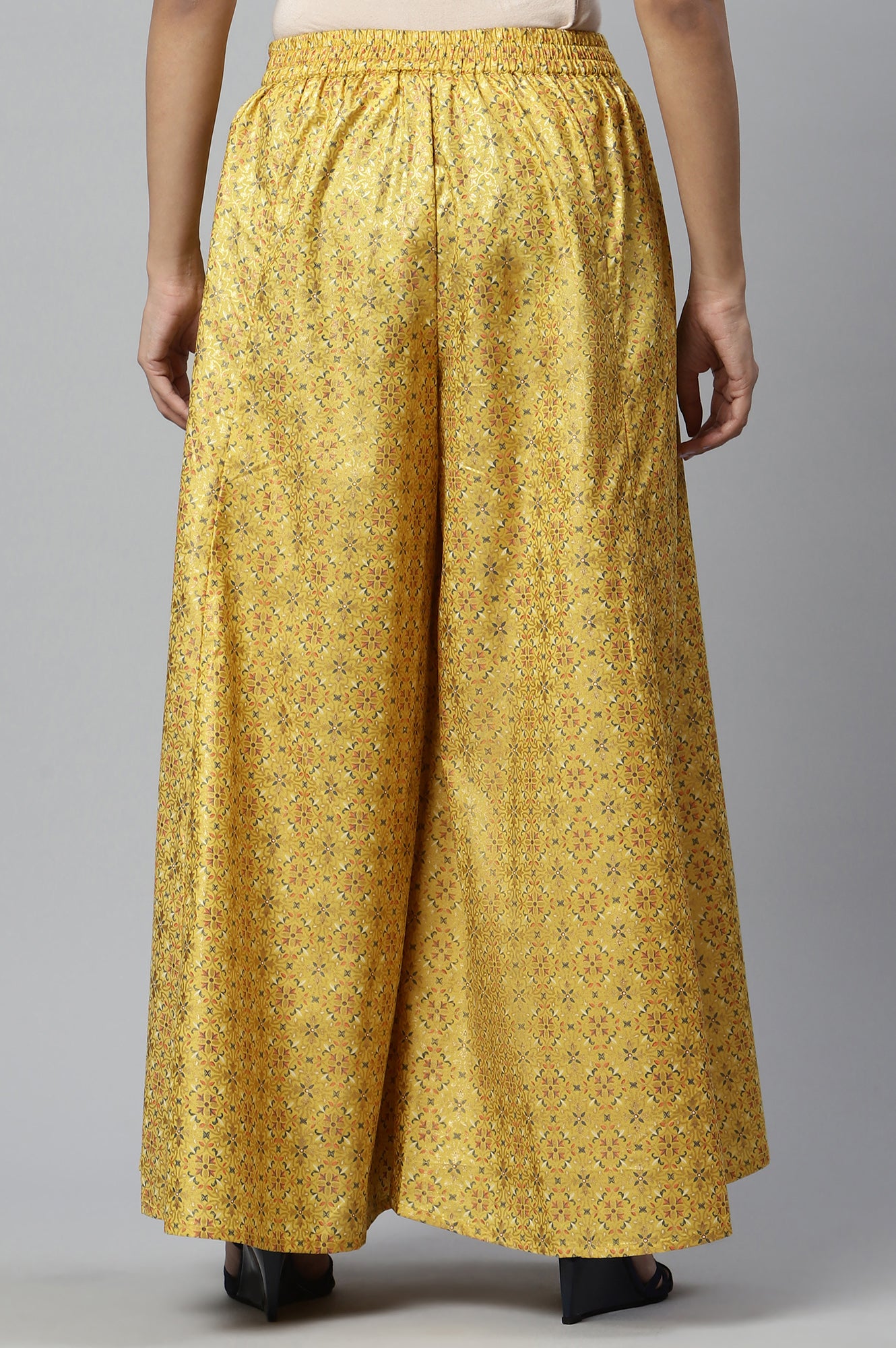 Buy Yellow Flared Solid Palazzo Online for Woman Shop for Aurelia